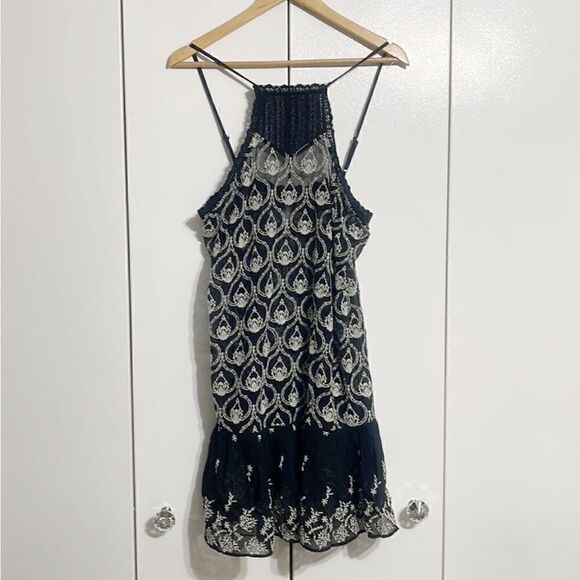 Anthropologie Sheer Embroidered Mini Dress Size S - Picture 5 of 6